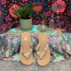 Colorful Woven Strap Women's Sandals